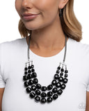 Paparazzi "Reliant Rows" Black Necklace & Earring Set Paparazzi Jewelry