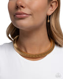Paparazzi "Sleek Suite" Gold Necklace & Earring Set Paparazzi Jewelry