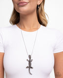 Paparazzi "Salamander Statement" Black Necklace & Earring Set Paparazzi Jewelry