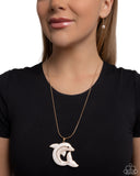Paparazzi "Dolphin Dive" Gold Necklace & Earring Set Paparazzi Jewelry