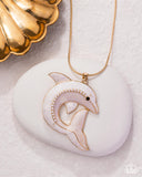 Paparazzi "Dolphin Dive" Gold Necklace & Earring Set Paparazzi Jewelry