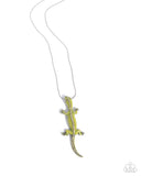 Paparazzi "Salamander Statement" Green Necklace & Earring Set Paparazzi Jewelry