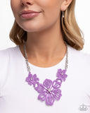 Paparazzi "Floral Fandom" Purple Necklace & Earring Set Paparazzi Jewelry
