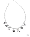 Paparazzi "Storyteller Sheen" Silver Necklace & Earring Set Paparazzi Jewelry