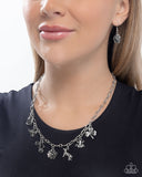 Paparazzi "Storyteller Sheen" Silver Necklace & Earring Set Paparazzi Jewelry