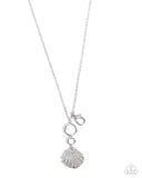 Paparazzi "Seashell Socialite" White Lanyarrd Necklace & Earring Set Paparazzi Jewelry