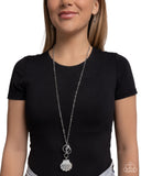 Paparazzi "Seashell Socialite" White Lanyarrd Necklace & Earring Set Paparazzi Jewelry