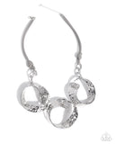Paparazzi "Curly Cabaret" Silver Necklace & Earring Set Paparazzi Jewelry
