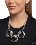 Paparazzi "Curly Cabaret" Silver Necklace & Earring Set Paparazzi Jewelry