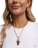 Paparazzi "Lively Luminescence" Brown Necklace & Earring Set Paparazzi Jewelry