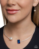 Paparazzi "Euphoric Elegance" Blue Choker Necklace & Earring Set Paparazzi Jewelry