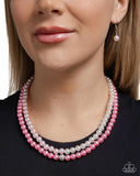 Paparazzi "Pearly Paladin" Pink Necklace & Earring Set Paparazzi Jewelry