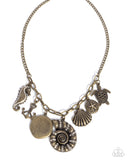 Paparazzi "Coastal Composure" Brass Necklace & Earring Set Paparazzi Jewelry