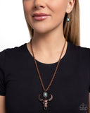 Paparazzi "Longhorn Leisure" Copper Necklace & Earring Set Paparazzi Jewelry