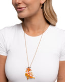 Paparazzi "Synchronized Swimming" Orange Necklace & Earring Set Paparazzi Jewelry