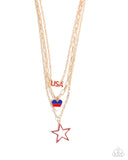 Paparazzi "Unforgettable USA" Gold Necklace & Earring Set Paparazzi Jewelry