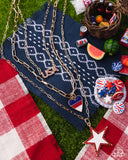 Paparazzi "Unforgettable USA" Gold Necklace & Earring Set Paparazzi Jewelry