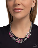 Paparazzi "Fairy Florals" Pink Necklace & Earring Set Paparazzi Jewelry