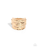 Paparazzi "Textured Tenor" Gold Ring Paparazzi Jewelry