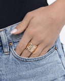 Paparazzi "Textured Tenor" Gold Ring Paparazzi Jewelry