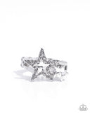 Paparazzi "I Pledge Allegiance to the Stars" White Ring Paparazzi Jewelry