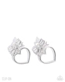 Paparazzi "Matchmaking Model" White Clip On Earrings Paparazzi Jewelry