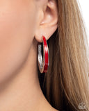 Paparazzi "Painted Prowess" Red Post Earrings Paparazzi Jewelry