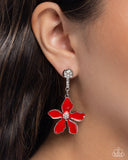 Paparazzi "Floral Fleet" Red Post Earrings Paparazzi Jewelry