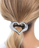 Paparazzi "Cupid Call" Silver Hair Clip Paparazzi Jewelry