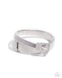 Paparazzi "Belted Brilliance" White Bracelet Paparazzi Jewelry
