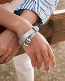 Paparazzi "Belted Brilliance" White Bracelet Paparazzi Jewelry