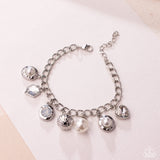 Paparazzi "Easy Excellence" White Bracelet Paparazzi Jewelry