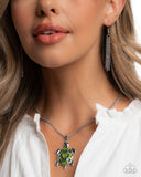 Paparazzi "Turtle Tale & Tradition" Green Necklace & Earring Jewelry Set Paparazzi Jewelry