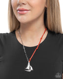 Paparazzi "Sailboat Shimmer" Red Necklace & Earring Set Paparazzi Jewelry
