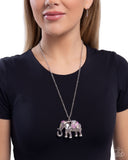 Paparazzi "Educated Elephant" Purple Necklace & Earring Set Paparazzi Jewelry