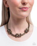 Paparazzi "Fairy Florals" Brass Necklace & Earring Set Paparazzi Jewelry