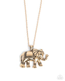 Paparazzi "Elaborate Elephant" Gold Necklace & Earring Set Paparazzi Jewelry