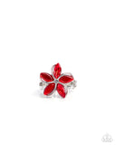 Paparazzi "Floral Fabrication" Red Ring Paparazzi Jewelry