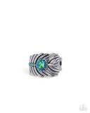 Paparazzi "Feathered Fact" Green Ring Paparazzi Jewelry