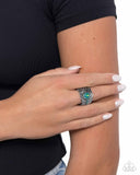Paparazzi "Feathered Fact" Green Ring Paparazzi Jewelry