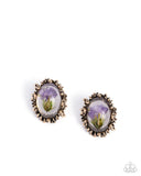 Paparazzi "Elaborately Encased" Gold Post Earrings Paparazzi Jewelry
