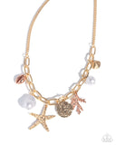 Paparazzi "Coral Collection" Gold Necklace & Earring Set Paparazzi Jewelry