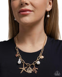 Paparazzi "Coral Collection" Gold Necklace & Earring Set Paparazzi Jewelry