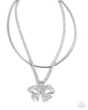 Paparazzi "Cheerful Coquette" White Necklace & Earring Set Paparazzi Jewelry