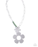Paparazzi "Seeing FLORAL" Green Necklace & Earring Set Paparazzi Jewelry