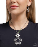 Paparazzi "Seeing FLORAL" Green Necklace & Earring Set Paparazzi Jewelry