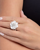 Paparazzi "Pinched Petals" White Ring Paparazzi Jewelry
