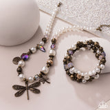 Paparazzi "Dragonfly Delight & Deed" Brass Necklace & Bracelet Complete Look Paparazzi Jewelry
