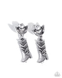 Paparazzi "Boot Scootin Ballad" Silver Post Earrings Paparazzi Jewelry