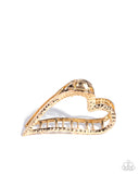 Paparazzi "Heartfelt Hint" Gold Hair Clip Paparazzi Jewelry